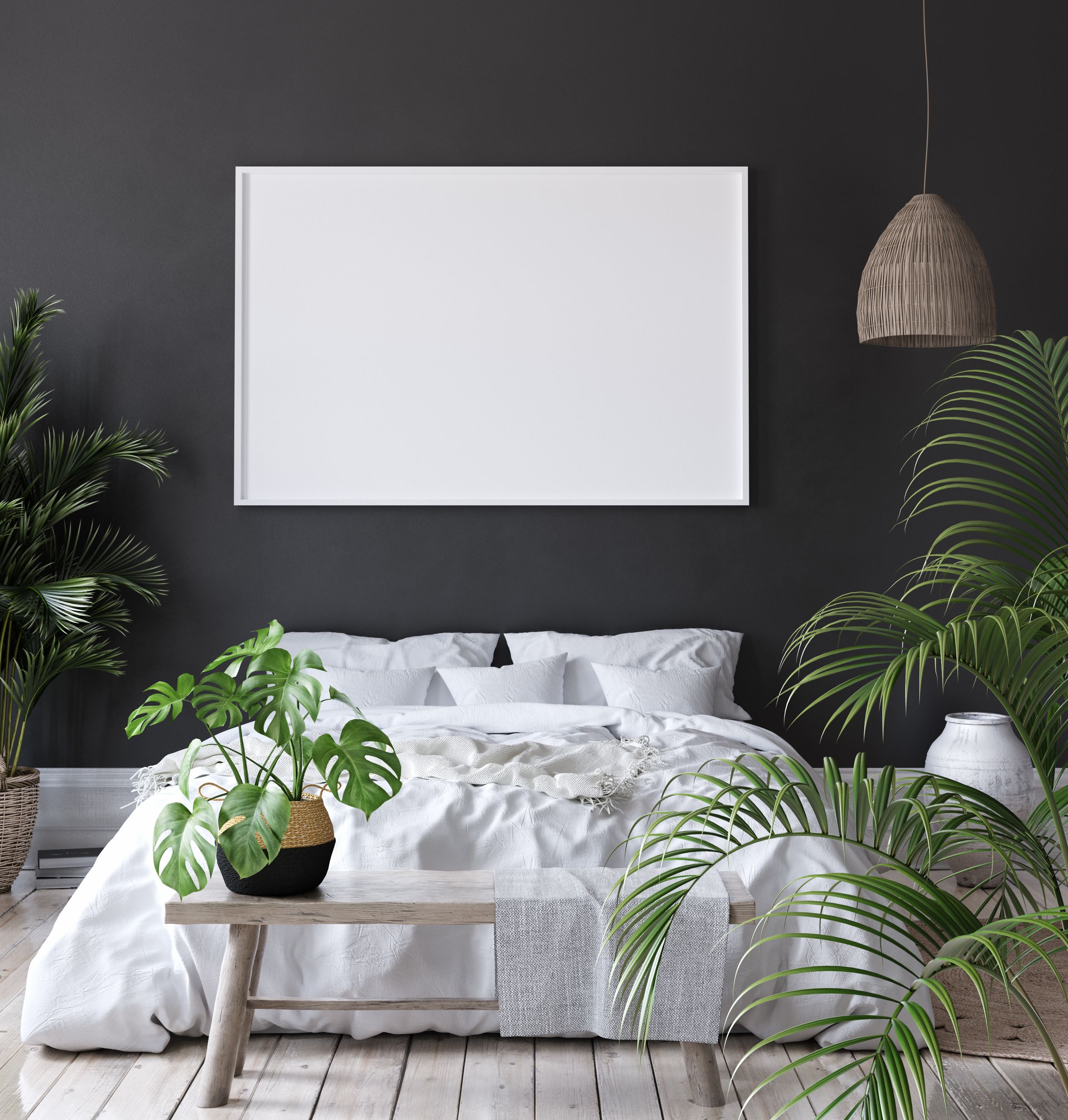 Schwar als Wandfarbe im Schlafzimmer Schwar als Wandfarbe im Schlafzimmer