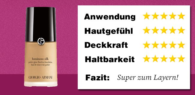 Die Deckkraft der Luminous Silk Foundation lässt sich super dosieren. Die Deckkraft der Luminous Silk Foundation lässt sich super dosieren.