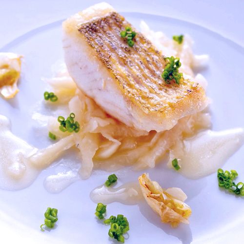 Gebratener Zander mit Kohlrabi Gebratener Zander mit Kohlrabi