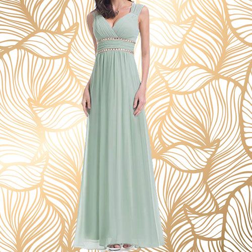 Abiballkleider 2019: Mintgr&uuml;nes, tailliertes Kleid