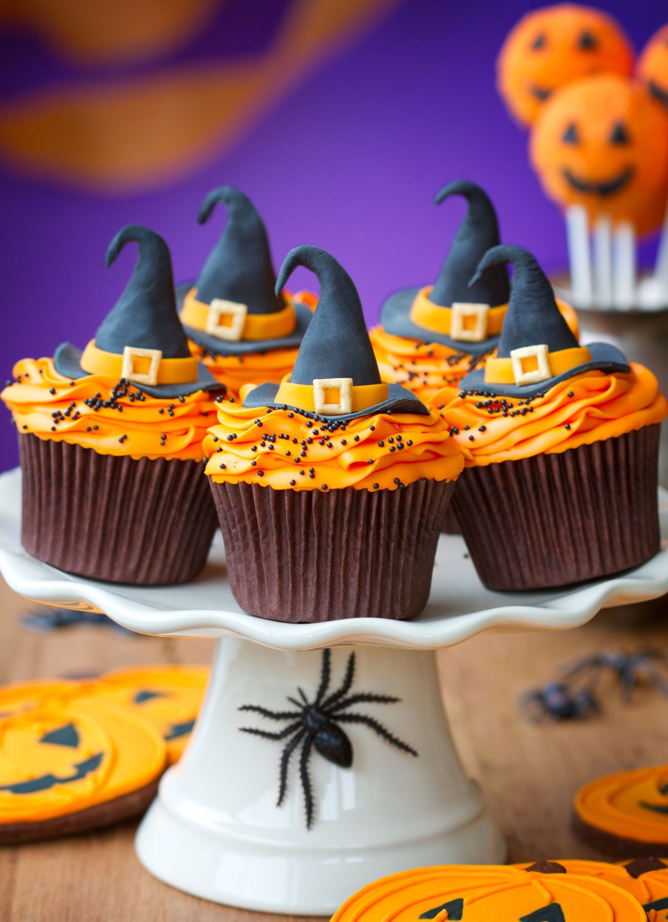 Hexenhut-Cupcakes f&uuml;r Halloween