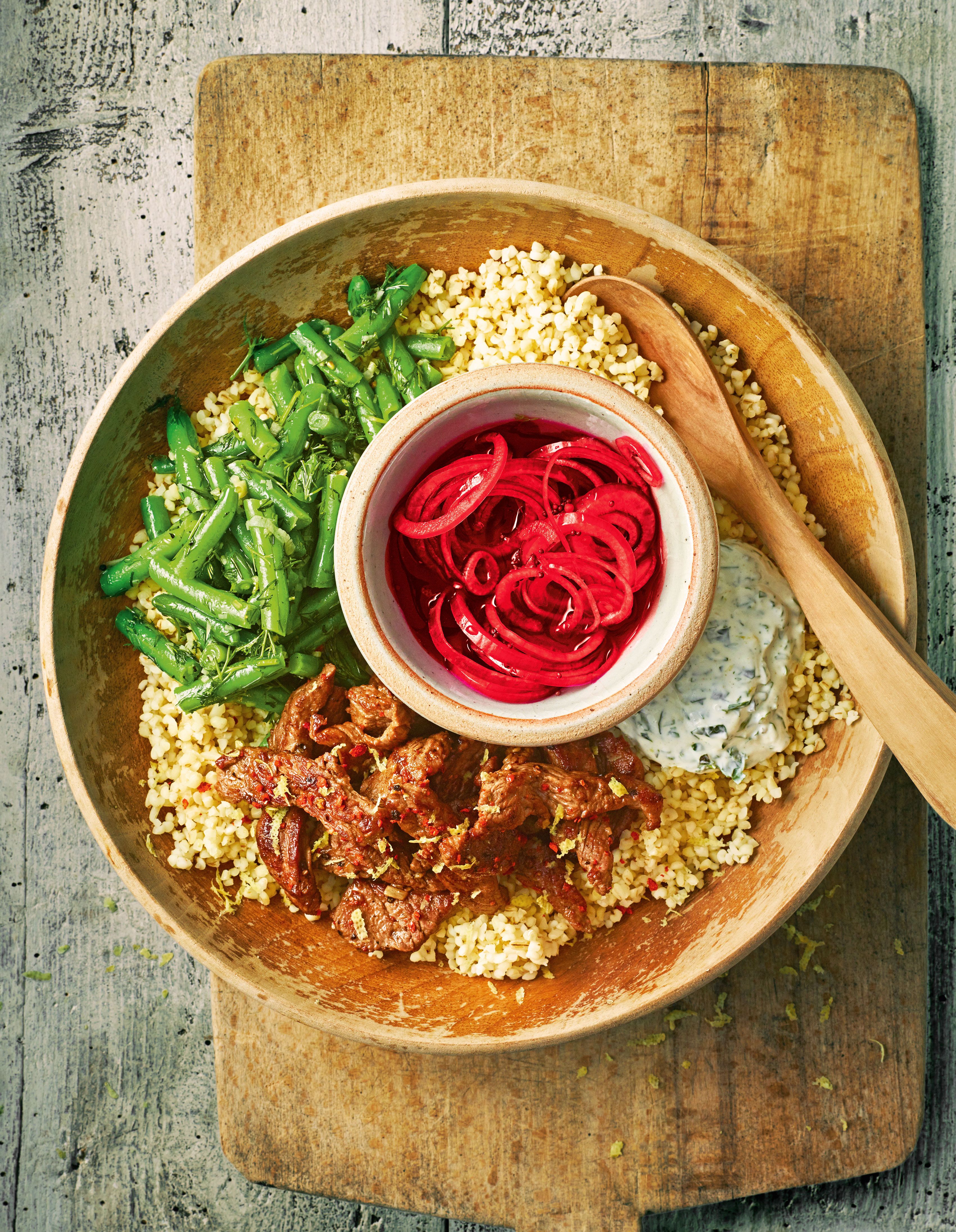 Rezept f&uuml;r eine Winter Bowl mit Lammfleisch und Bohnen