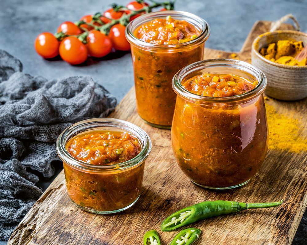 Afrikanische Grillsauce: Tomaten-Chutney Afrikanische Grillsauce: Tomaten-Chutney