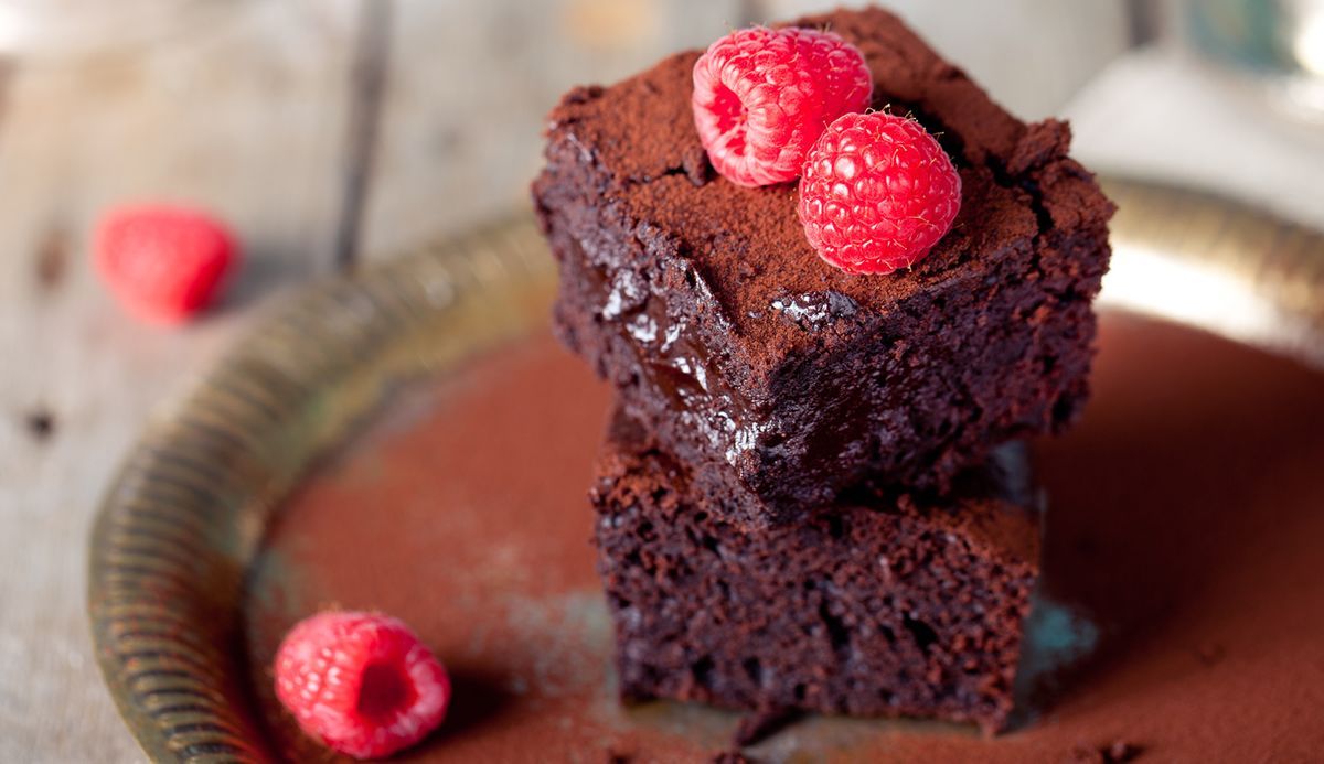 Brownies mit Himbeeren und Chili