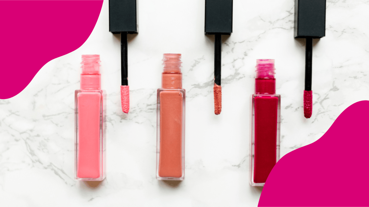 Lip Glosse mit pinken Farbflächen