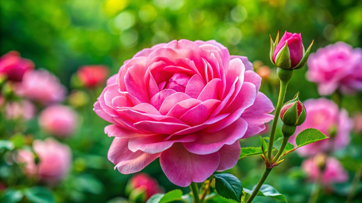 Rosa Rose aus dem Garten
